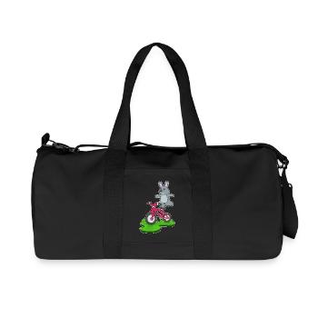 Hase Fahrrad - Recycelte Canvas-Sporttasche von Stanley/Stella - Schwarz - Vorne