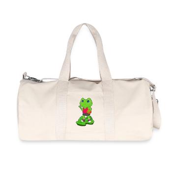 Frosch Basketballspieler Basketball - Recycelte Canvas-Sporttasche von Stanley/Stella - Naturweiß - Vorne
