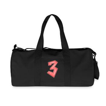Drei - 3 - Nummer 3 - Zahl 3 - Recycelte Canvas-Sporttasche von Stanley/Stella - Schwarz - Vorne