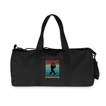 Bigfoot lustiger Spruch Retro Background - Recycelte Canvas-Sporttasche von Stanley/Stella - Schwarz - Vorne