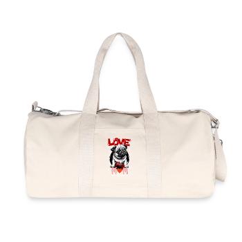 Pug Mom Love- Carlin maman amour - Sac de sport en toile recyclée Stanley/Stella - blanc naturel - Devant