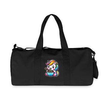 Japonais Kawaii Licorne Ramen Cuisine Asiatique - Sac de sport en toile recyclée Stanley/Stella - noir - Devant