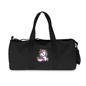 Japonais Kawaii Licorne Ramen Cuisine Asiatique - Sac de sport en toile recyclée Stanley/Stella - noir - Devant