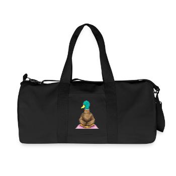 Ente Fitness Yoga Meditation - Recycelte Canvas-Sporttasche von Stanley/Stella - Schwarz - Vorne
