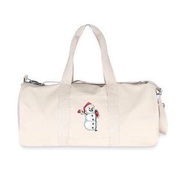 Schneemann Weihnachten Singen - Recycelte Canvas-Sporttasche von Stanley/Stella - Naturweiß - Vorne