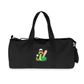 Snake Baseball Baseball Bat Sports - Recycled Canvas Sports Bag by Stanley/Stella - black - Front