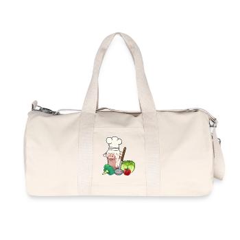 Porc, Légumes, Végétarien, Cuisinier, Porcelet - Sac de sport en toile recyclée Stanley/Stella - blanc naturel - Devant