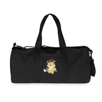 Katze Hexe Besen - Recycelte Canvas-Sporttasche von Stanley/Stella - Schwarz - Vorne