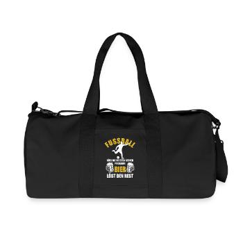 Fußball löst die meisten meiner Probleme Bier - Recycelte Canvas-Sporttasche von Stanley/Stella - Schwarz - Vorne