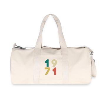 1971 - Born 1971 - Built in 1971 - Recycled Canvas Sports Bag by Stanley/Stella - natural - Front