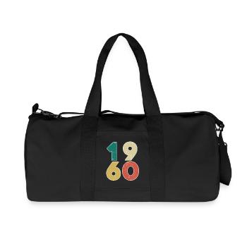 1960 - Jahrgang 1960 - Baujahr 1960 - Recycelte Canvas-Sporttasche von Stanley/Stella - Schwarz - Vorne