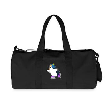 Pinguin Eislaufen Schlittschuhe - Recycelte Canvas-Sporttasche von Stanley/Stella - Schwarz - Vorne