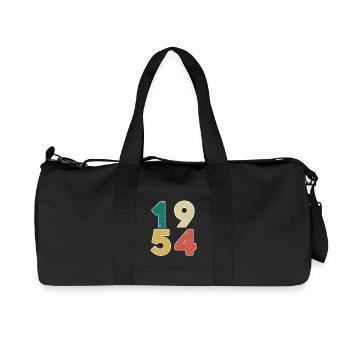 1954 - Né en 1954 - Construit en 1954 - Sac de sport en toile recyclée Stanley/Stella - noir - Devant