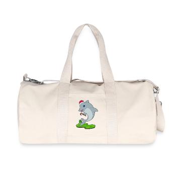 Canne de Noël Dauphin - Sac de sport en toile recyclée Stanley/Stella - blanc naturel - Devant