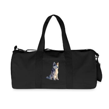 Husky Hunde Liebhaber Hund Liebe Siberian Huskys - Recycelte Canvas-Sporttasche von Stanley/Stella - Schwarz - Vorne