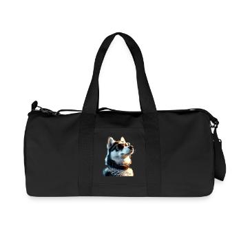 Husky Hunde Liebhaber Hund Liebe Siberian Huskys - Recycelte Canvas-Sporttasche von Stanley/Stella - Schwarz - Vorne