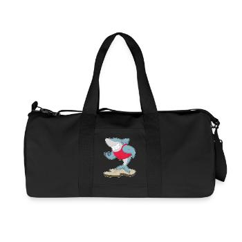 Bodybuilding Shark Bodybuilder avec haltères - Sac de sport en toile recyclée Stanley/Stella - noir - Devant