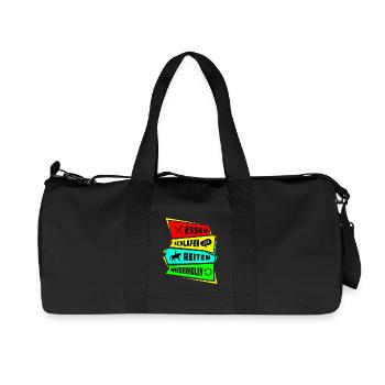 Manger, dormir, rouler, répéter - Sac de sport en toile recyclée Stanley/Stella - noir - Devant