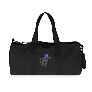 Katze Halloween Hexe - Recycelte Canvas-Sporttasche von Stanley/Stella - Schwarz - Vorne