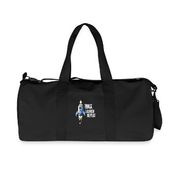 WAX Launch Repeat – Fun Rocket Candle Design - Recycled Canvas Sports Bag by Stanley/Stella - black - Front