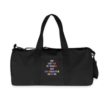 Du Bist Nie Zu Klein Um Großartig Zu Sein Motiv - Recycelte Canvas-Sporttasche von Stanley/Stella - Schwarz - Vorne