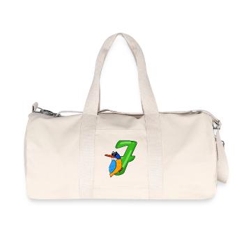 7th Birthday Motif Bird - 7 Years Old - Recycled Canvas Sports Bag by Stanley/Stella - natural - Front