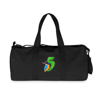 5th Birthday Motif Bird - 5 years - Recycled Canvas Sports Bag by Stanley/Stella - black - Front