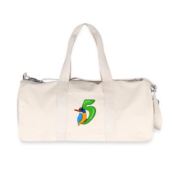 5th Birthday Motif Bird - 5 years - Recycled Canvas Sports Bag by Stanley/Stella - natural - Front