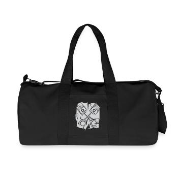 v8 moteur à pistons icône illustration d’art logo - Sac de sport en toile recyclée Stanley/Stella - noir - Devant