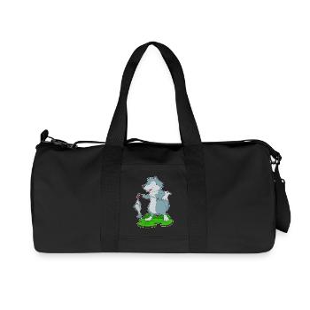 Wolf Angler Fisch Angeln - Recycelte Canvas-Sporttasche von Stanley/Stella - Schwarz - Vorne