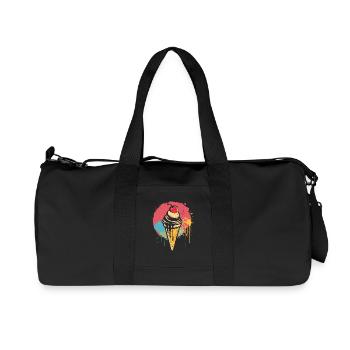 Graffiti de cornet de crème glacée - Sac de sport en toile recyclée Stanley/Stella - noir - Devant