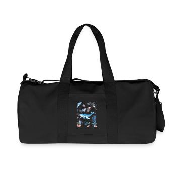 Underwater world, marine animals - Recycled Canvas Sports Bag by Stanley/Stella - black - Front