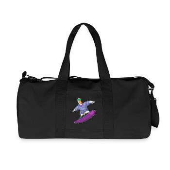 Snowboardeur Canard Snowboard - Sac de sport en toile recyclée Stanley/Stella - noir - Devant
