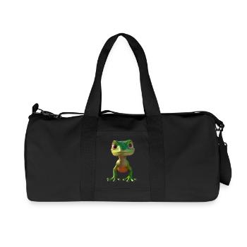 Gecko Eidechse Reptil Geckos Echse Leguan Gekko - Recycelte Canvas-Sporttasche von Stanley/Stella - Schwarz - Vorne
