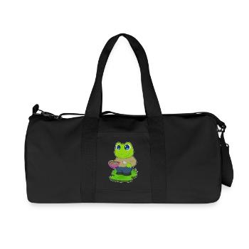 Cuisson dans un bol de cuisson pour grenouilles - Sac de sport en toile recyclée Stanley/Stella - noir - Devant