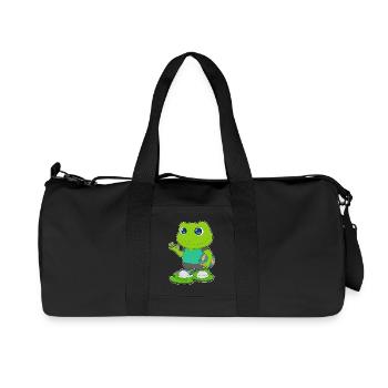 Frosch Volleyballspieler Volleyball - Recycelte Canvas-Sporttasche von Stanley/Stella - Schwarz - Vorne
