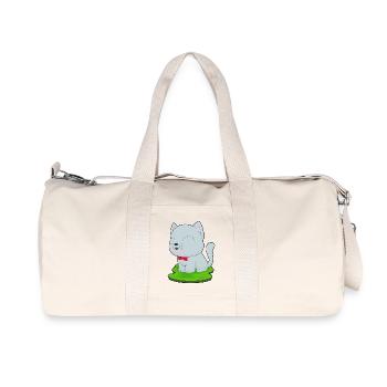 Noeud papillon chat - Sac de sport en toile recyclée Stanley/Stella - blanc naturel - Devant