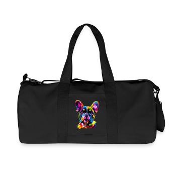 Bouledogue français couleurs colorées Pop Art Great Dane - Sac de sport en toile recyclée Stanley/Stella - noir - Devant
