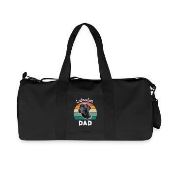 Labrador Dad Vintage Labrador Owner - Recycled Canvas Sports Bag by Stanley/Stella - black - Front