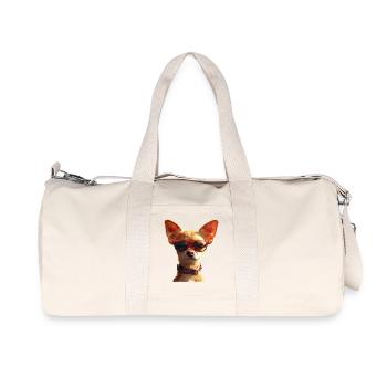 Maîtresse de chien chihuahua J’aime les chihuahuas mignons - Sac de sport en toile recyclée Stanley/Stella - blanc naturel - Devant