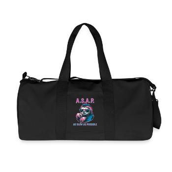 ASAP As Slow As Possible Funny Sloth - Recycled Canvas Sports Bag by Stanley/Stella - black - Front
