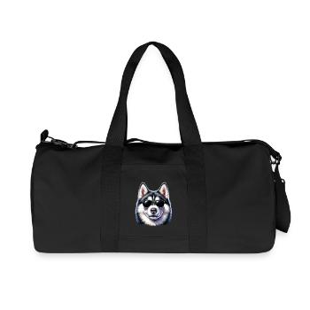 Cool husky with sunglasses - Recycled Canvas Sports Bag by Stanley/Stella - black - Front