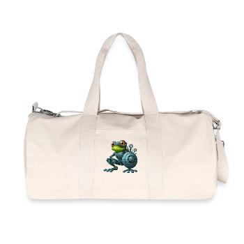Cyborg Frosch Kröte Unke Roboter Mech Design - Recycelte Canvas-Sporttasche von Stanley/Stella - Naturweiß - Vorne