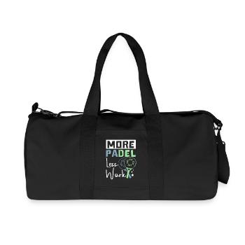 Plus de padel, moins de travail - Sac de sport en toile recyclée Stanley/Stella - noir - Devant
