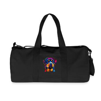 Rottweiler Dog Bright Colors Pop Art Pride Dogs - Recycled Canvas Sports Bag by Stanley/Stella - black - Front
