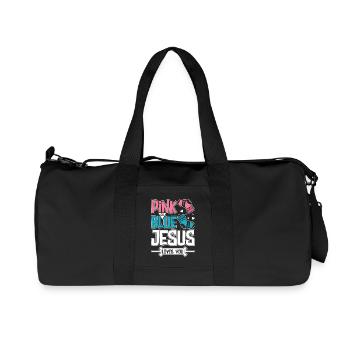 Pink or blue jesus loves you - Recycelte Canvas-Sporttasche von Stanley/Stella - Schwarz - Vorne