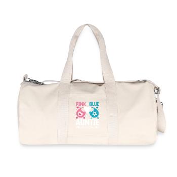 Pink or blue auntie loves you - Recycelte Canvas-Sporttasche von Stanley/Stella - Naturweiß - Vorne
