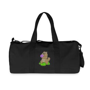 Castor Joueur de volley-ball Volley-ball - Sac de sport en toile recyclée Stanley/Stella - noir - Devant