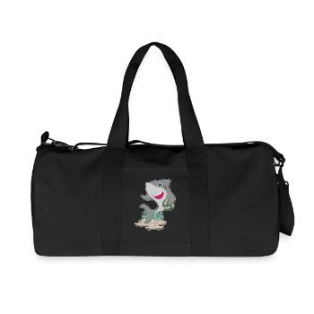 Hai Volleyballspieler Volleyball - Recycelte Canvas-Sporttasche von Stanley/Stella - Schwarz - Vorne