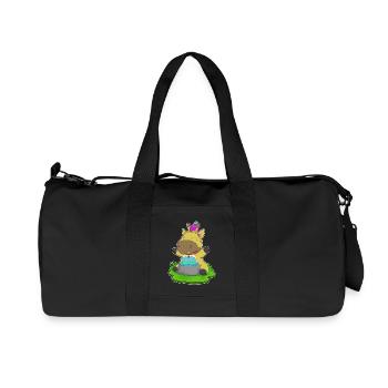 Gâteau d’anniversaire girafe - Sac de sport en toile recyclée Stanley/Stella - noir - Devant